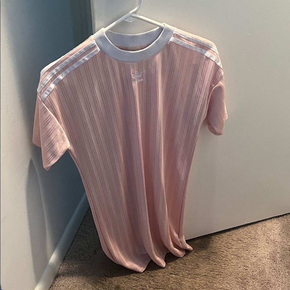 Adidas Light Pink Tee with White Accents